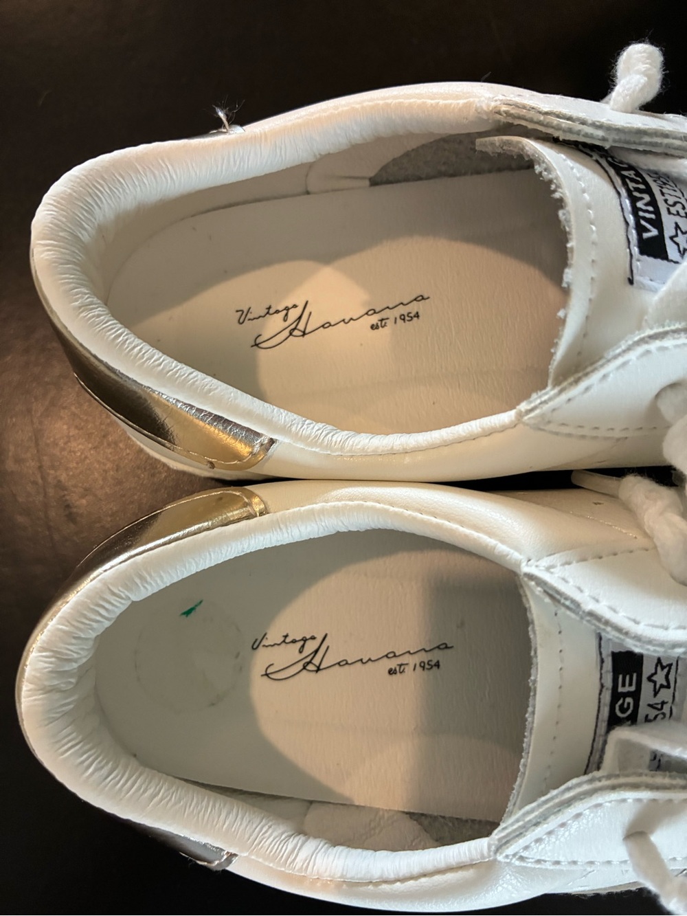 Vintage Savana White Sneakers ”Carla” in white Gold Foil Size 8 NWOT - Picture 6 of 11